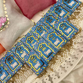 Vriksham Spiritual Festive Favor Combo-Blessing Cards with Beads & Gift Bags-Blue  (Pack of 6)-RG349